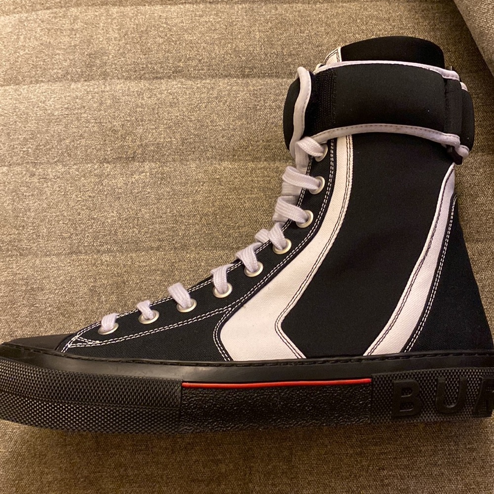 Cotton and Nylon Sub High-top Sneakers - Picture 2 of 5